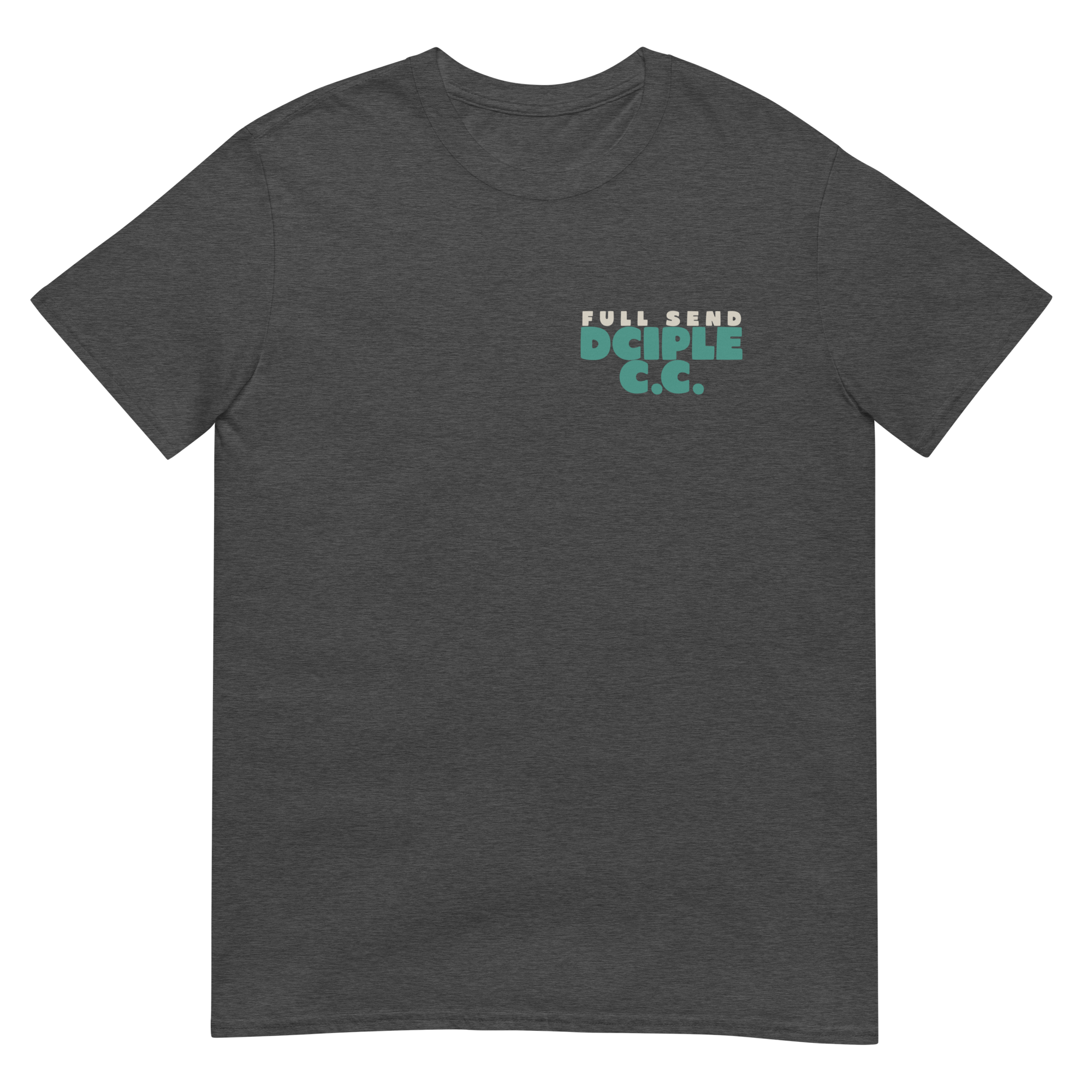 Full Send graphic T-Shirt with vintage surfboard, skull, and mountain design