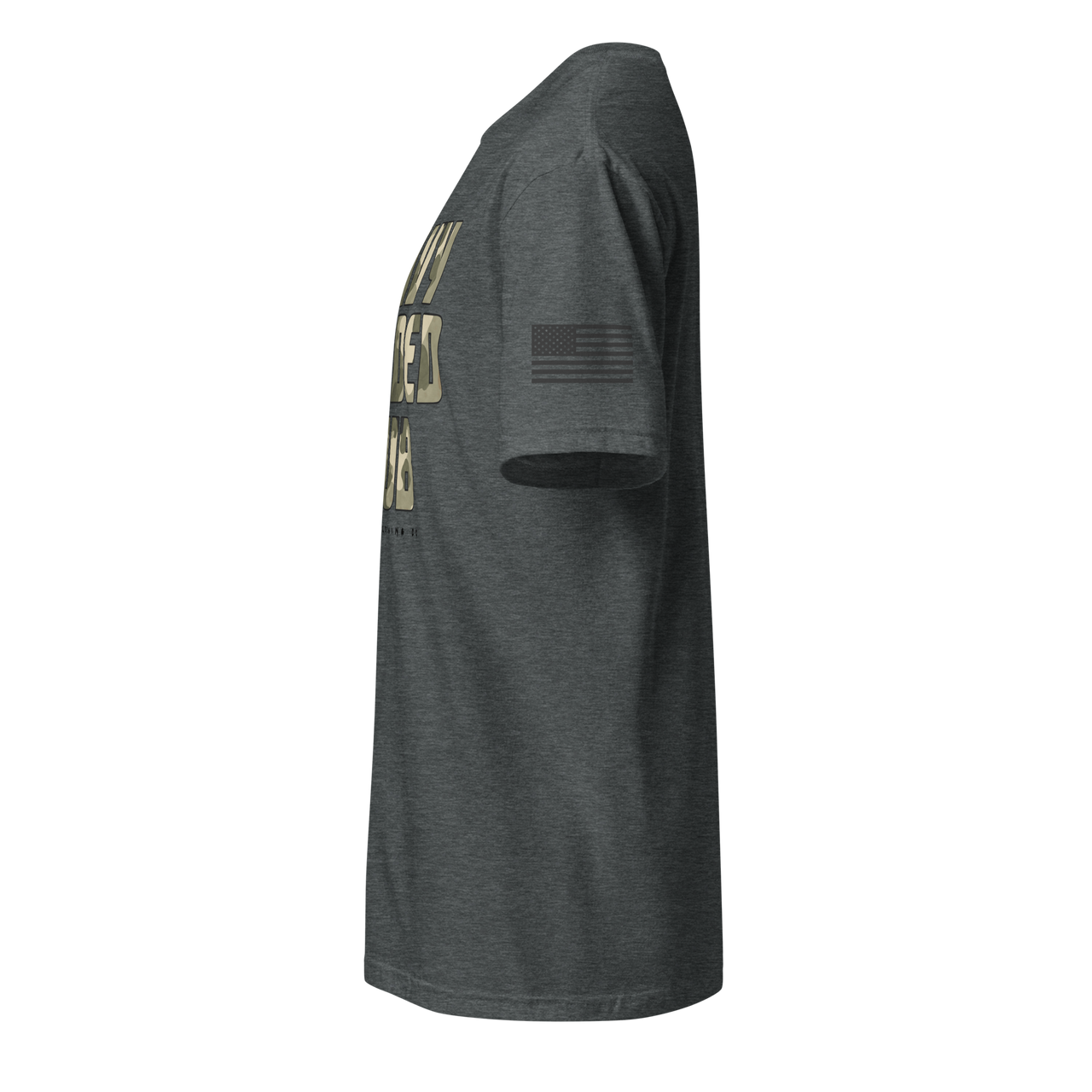 American flag on left sleeve