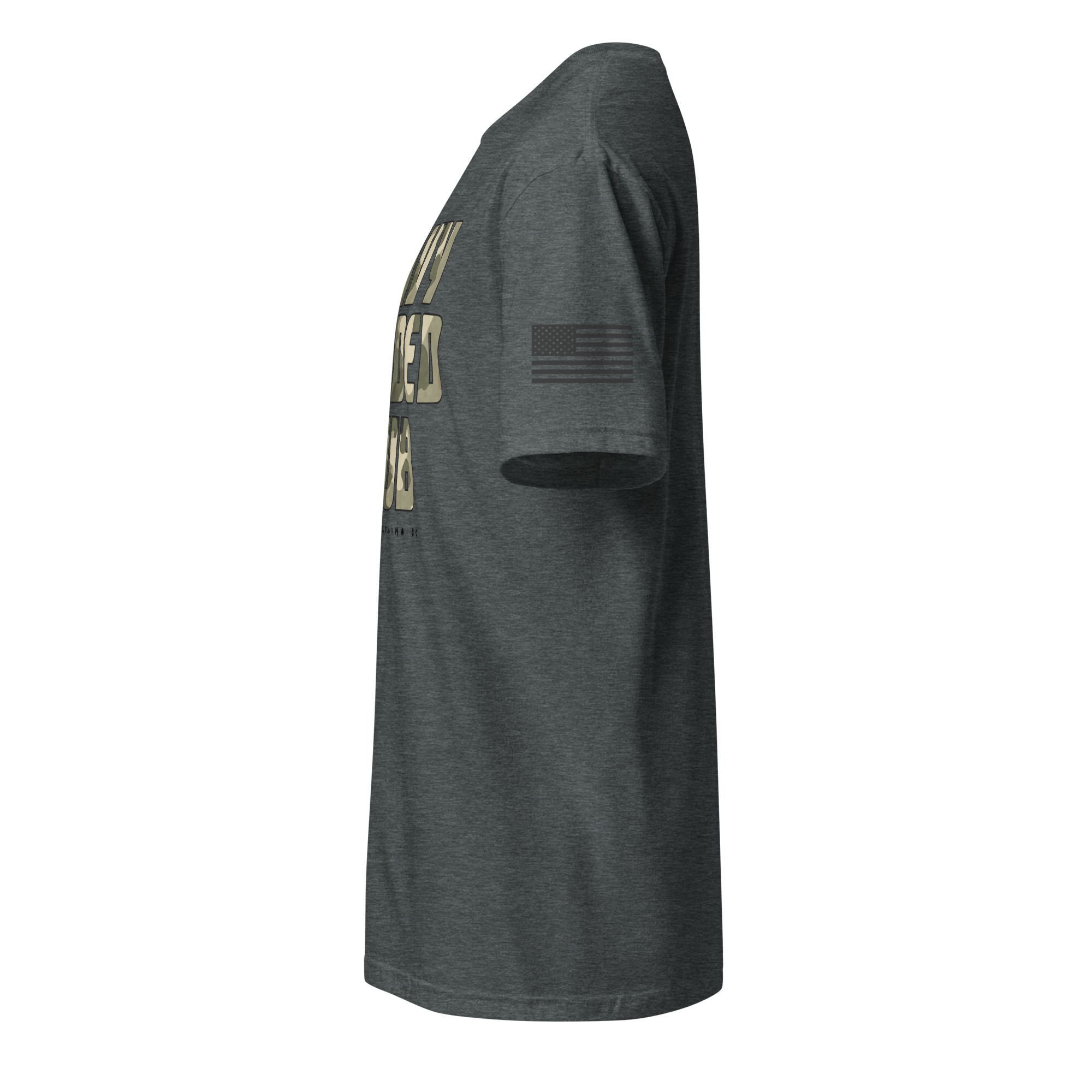 American flag on left sleeve