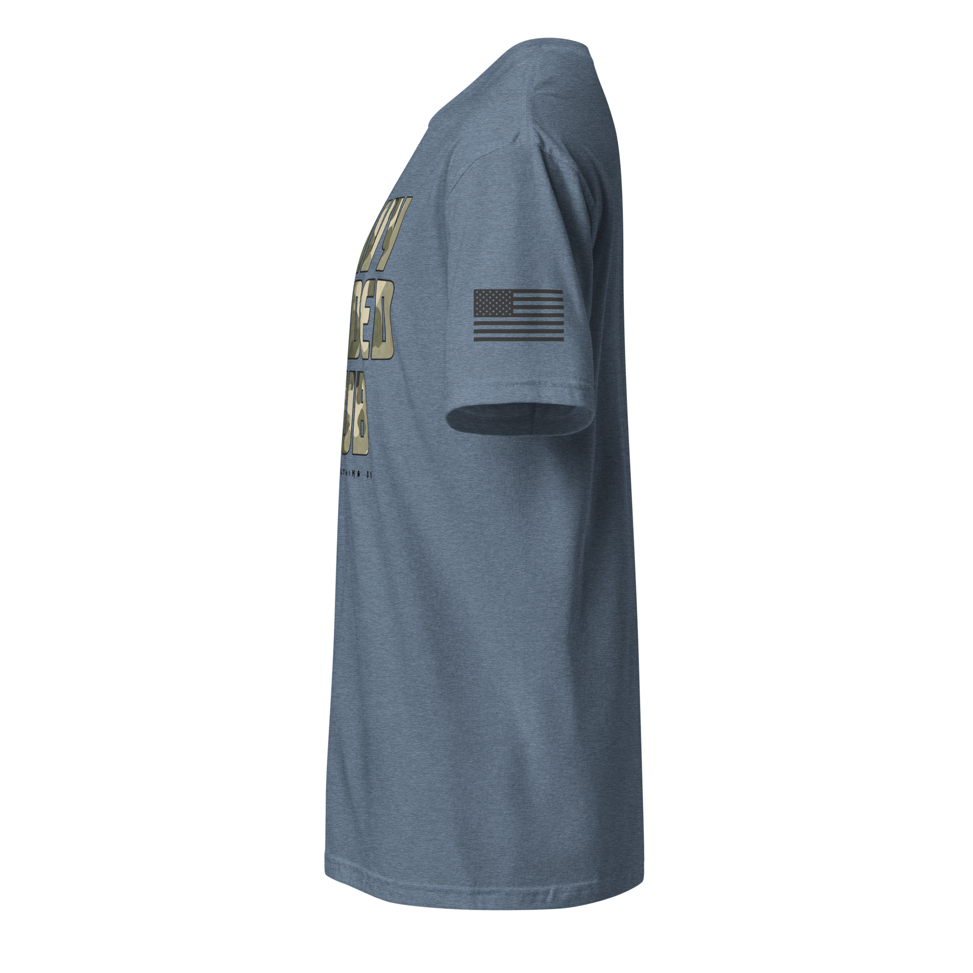 American flag on left sleeve