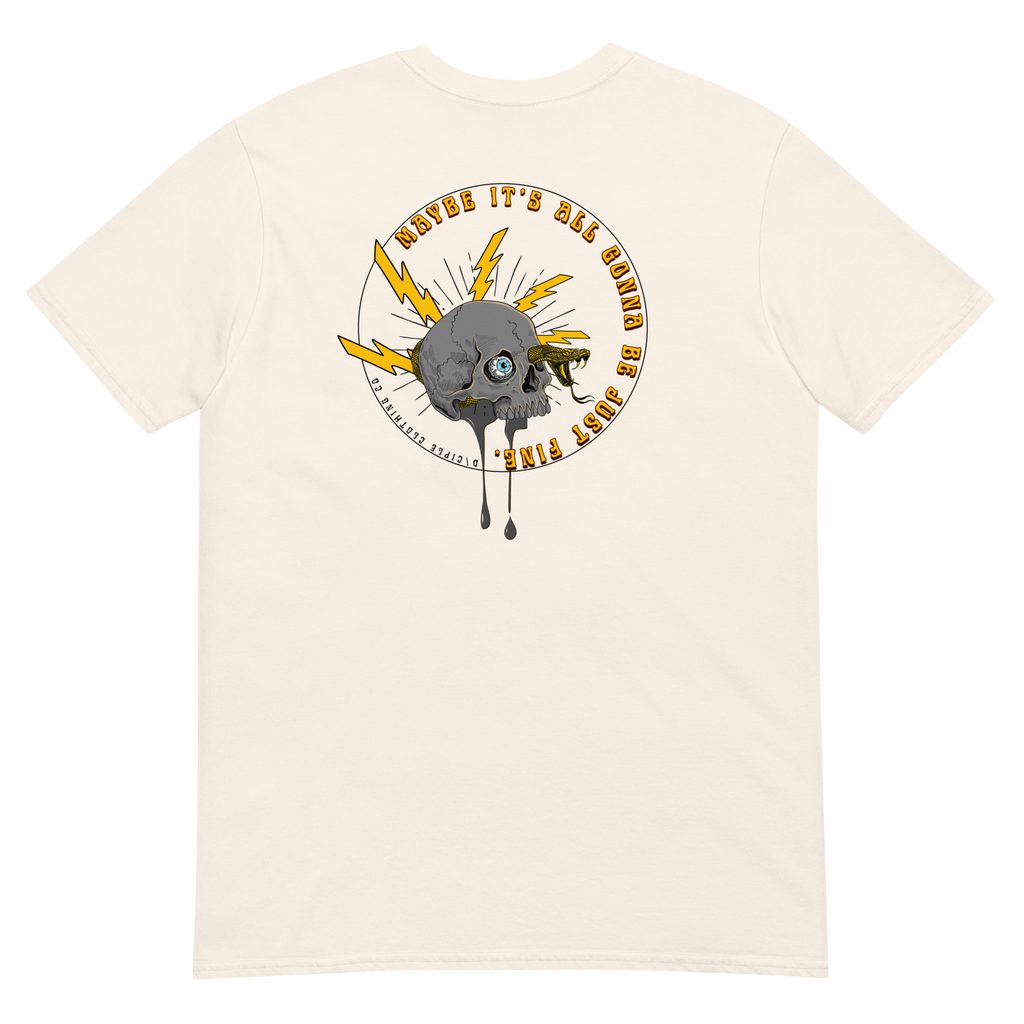 Vintage skull lightning graphic t-shirt with snake and melting skull design by D\CIPLE Clothing Co