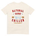 Blue turtle outline Natural Born Chiller graphic T-shirt with Slow Is Smooth Smooth Is Fast tactical slogan by D\CIPLE Clothing Co.