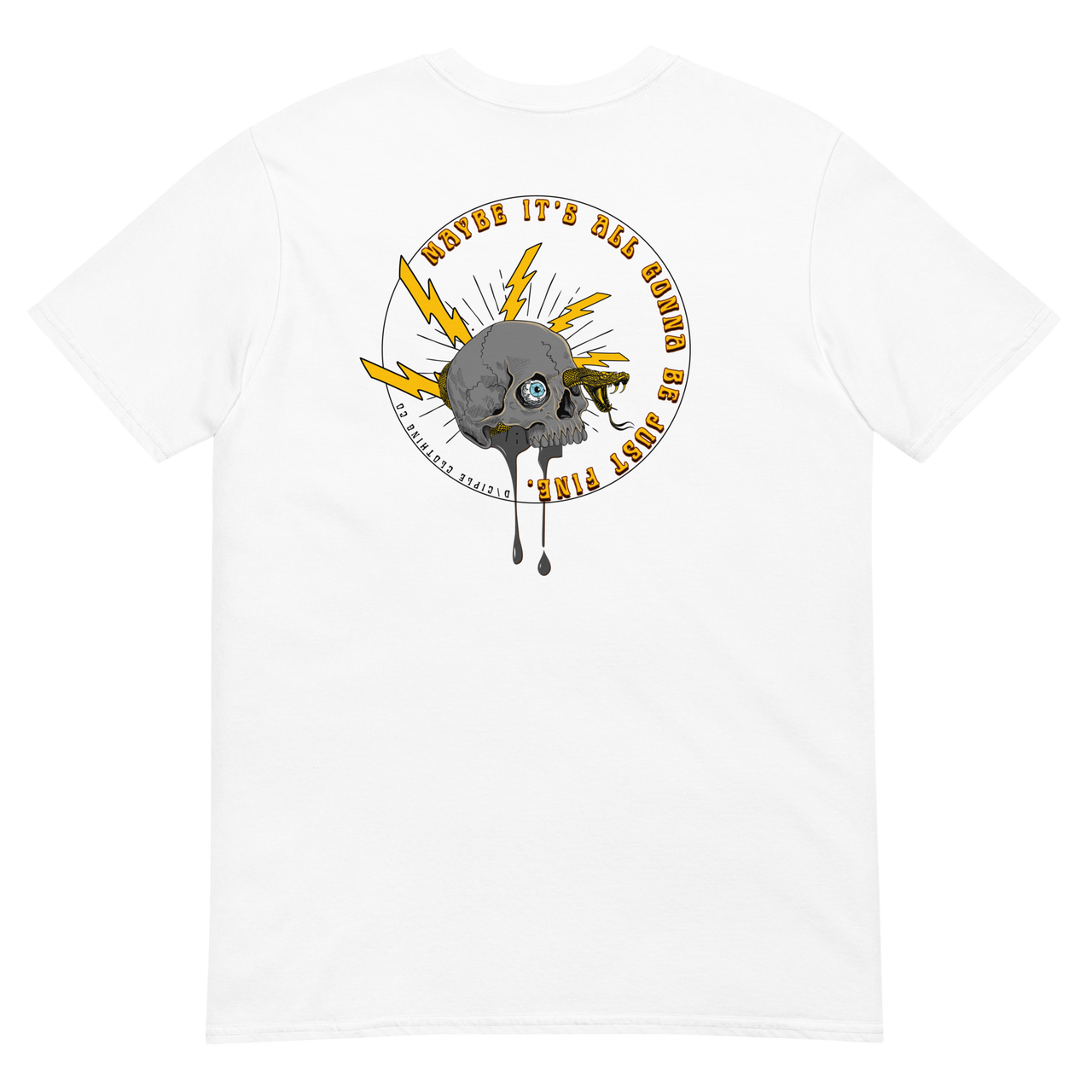 Vintage skull lightning graphic t-shirt with snake and melting skull design by D\CIPLE Clothing Co