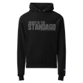 black letters on black hoodie heavy is the standard 