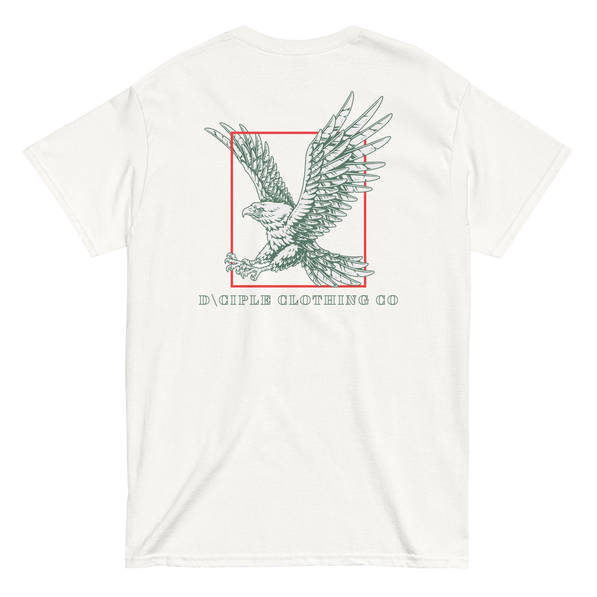 Eagle Graphic Medium Weight T-Shirt with Red Box Design | Dciple Clothing Co