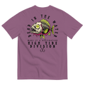 Dead In The Water High Tide Division graphic T-shirt by Dciple Clothing Co featuring skeleton fish artwork and Make It A Destination slogan.