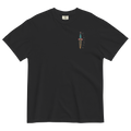 Vintage style skull and snake graphic with flames and dagger details, “Through Fear and Flame Unbroken” t-shirt by Dciple Clothing Co