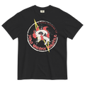 Zero Whisky Throttle T-Shirt by D\CIPLE Clothing Co featuring flaming skull and lightning bolt graphic on black shirt