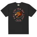 Vintage wolf graphic t-shirt with distressed Live This Day Die This Day typography on black garment dyed tee by Dciple Clothing Co