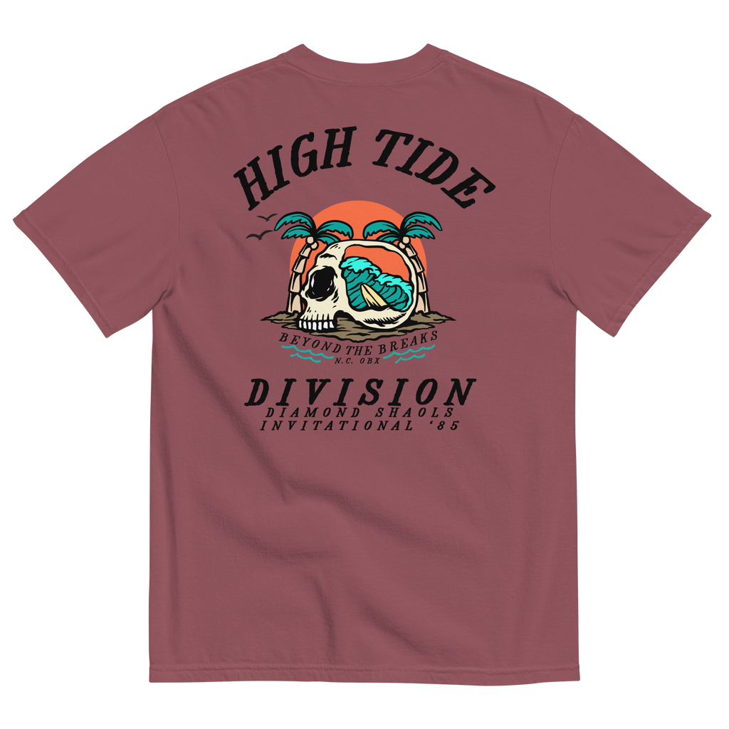 High Tide Division Beyond the Breaks Comfort Colors T-Shirt with vintage surf graphic