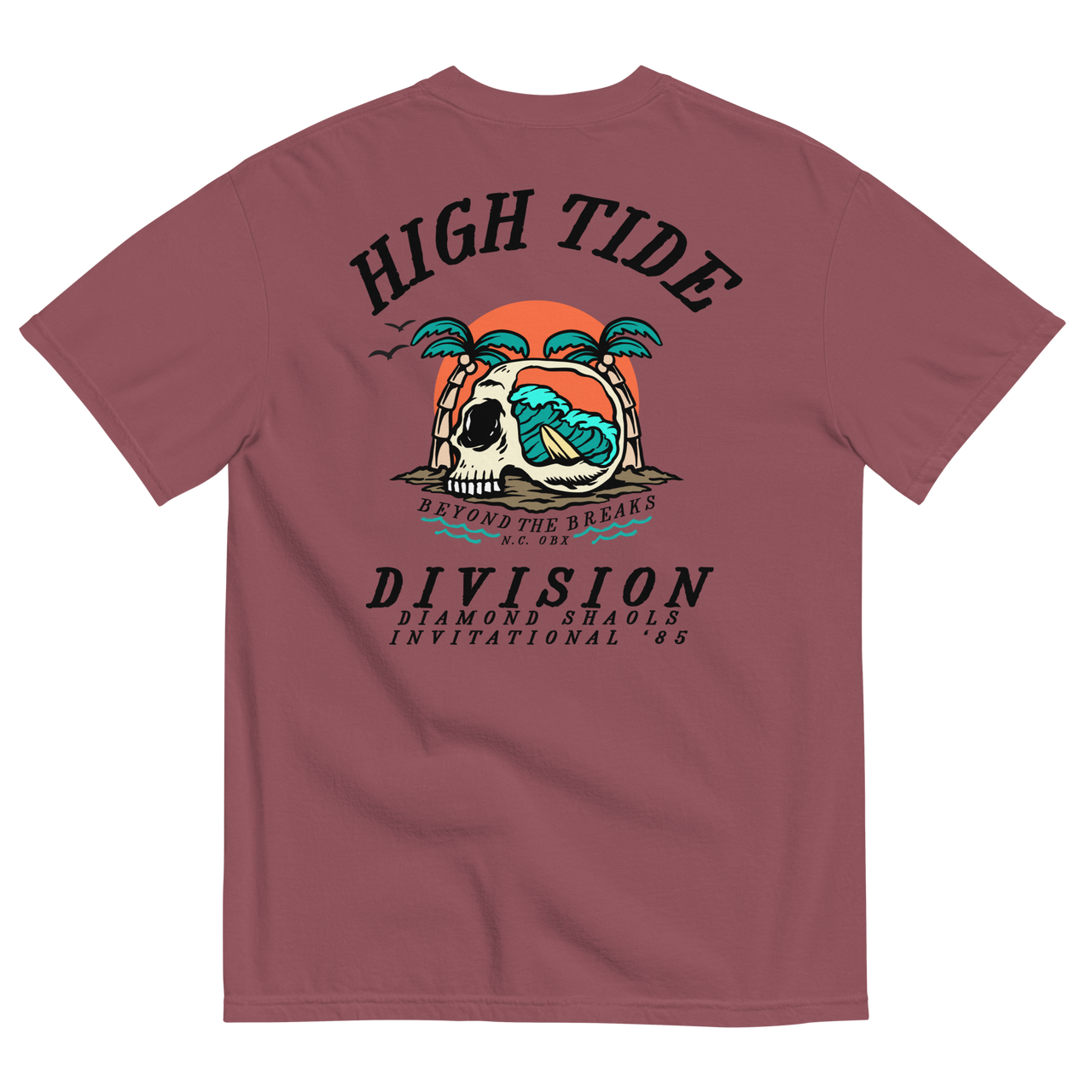 High Tide Division Beyond the Breaks Comfort Colors T-Shirt with vintage surf graphic