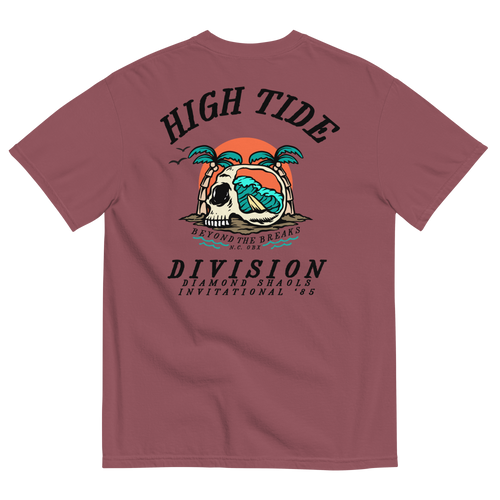 High Tide Division Beyond the Breaks Comfort Colors T-Shirt with vintage surf graphic