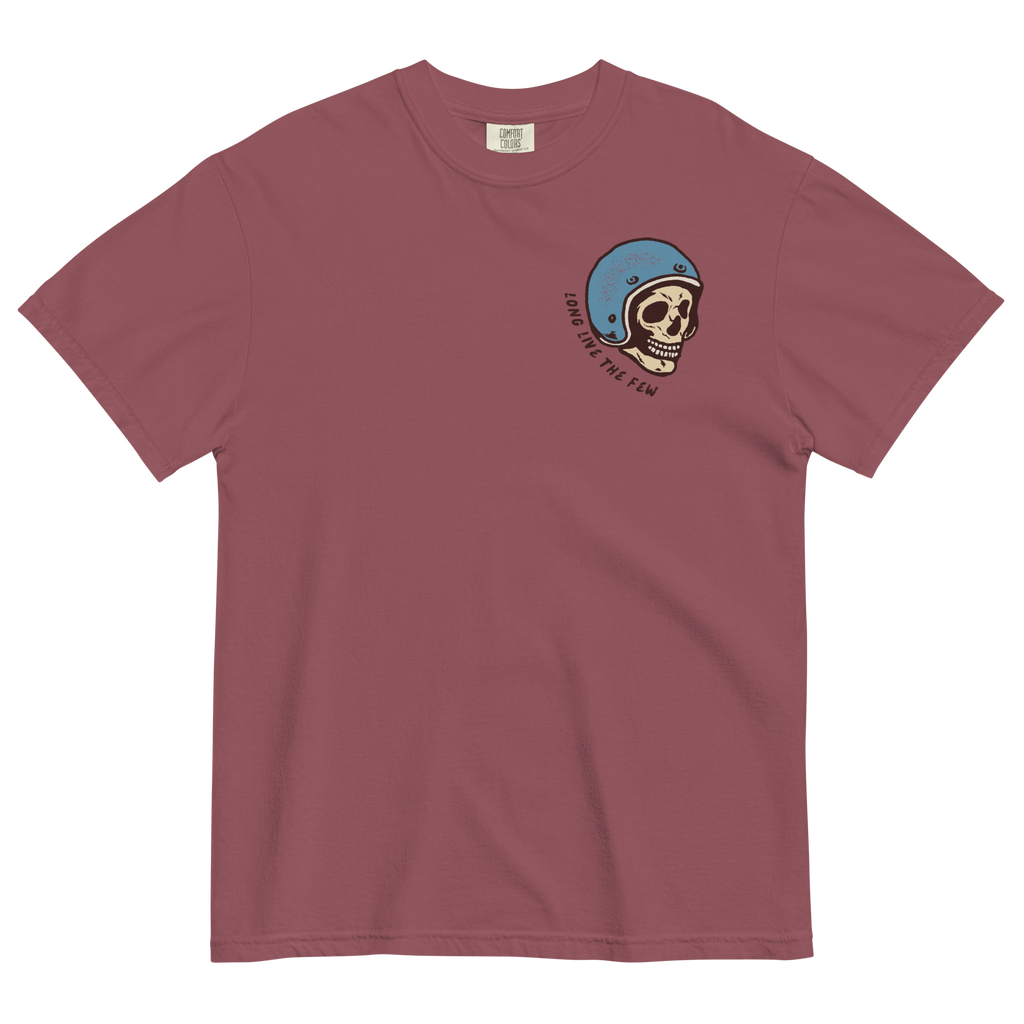 Headed Nowhere Fast vintage motorcycle skull graphic on a Comfort Colors T-shirt by Dciple Clothing Co