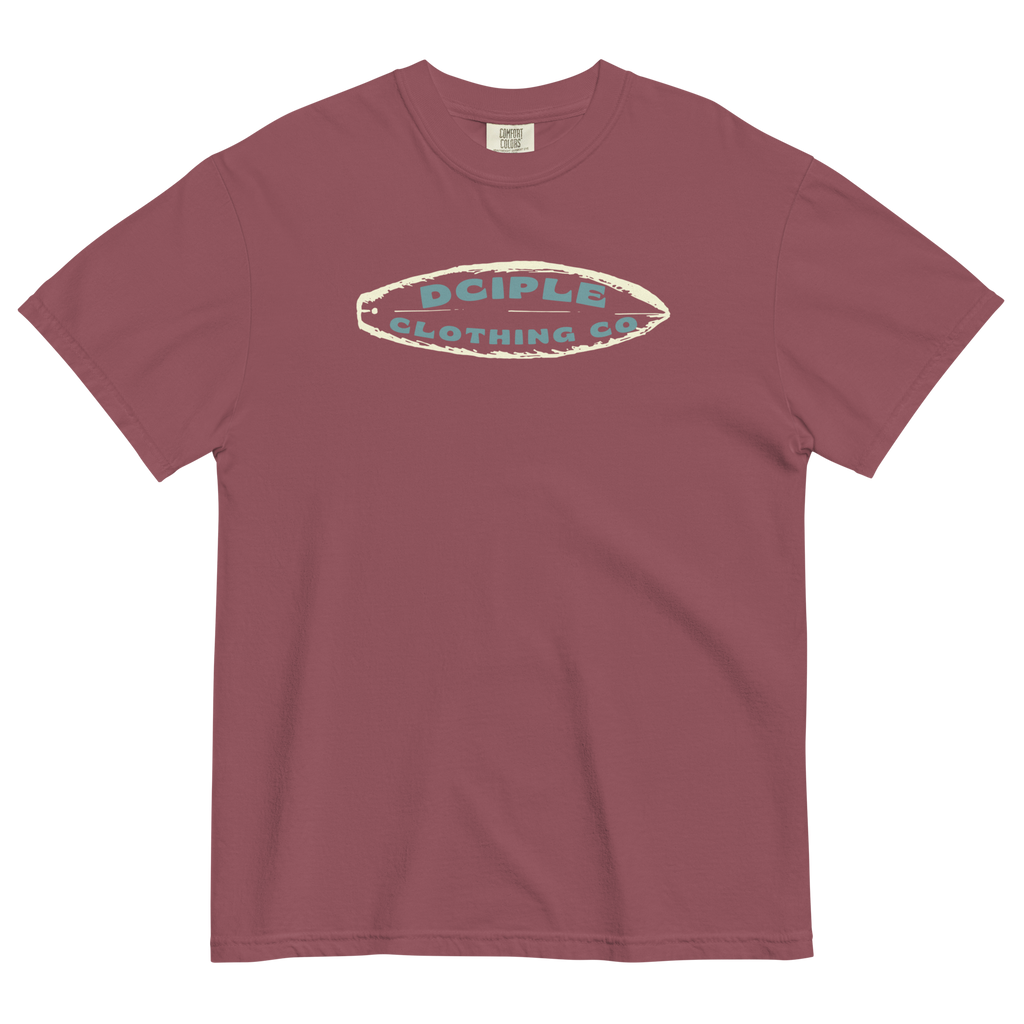 High Tide Division Beyond the Breaks Comfort Colors T-Shirt in faded rose with vintage surf graphic