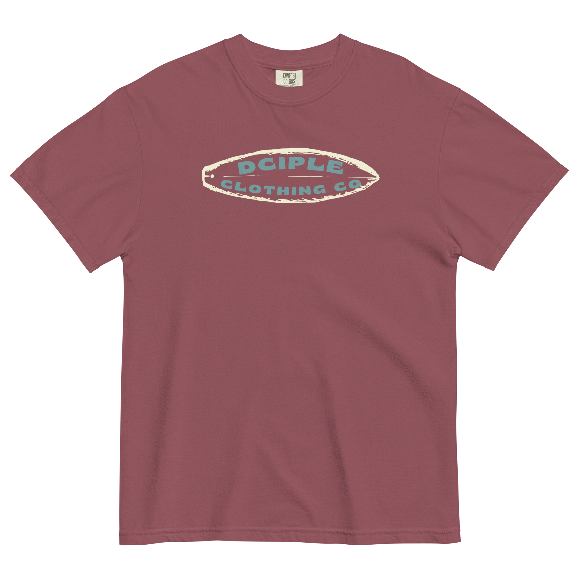 High Tide Division Beyond the Breaks Comfort Colors T-Shirt in faded rose with vintage surf graphic