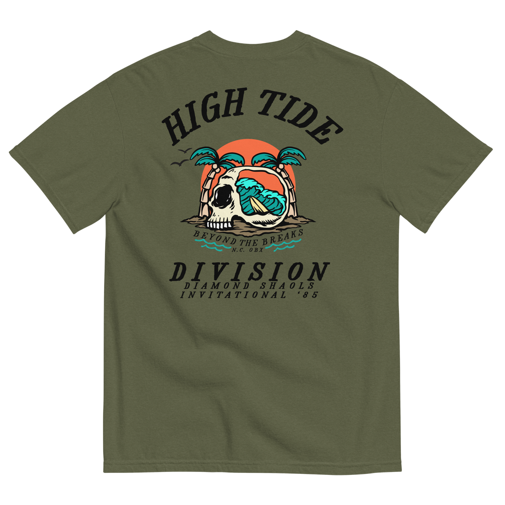 High Tide Division Beyond the Breaks Comfort Colors T-Shirt with vintage surf graphic