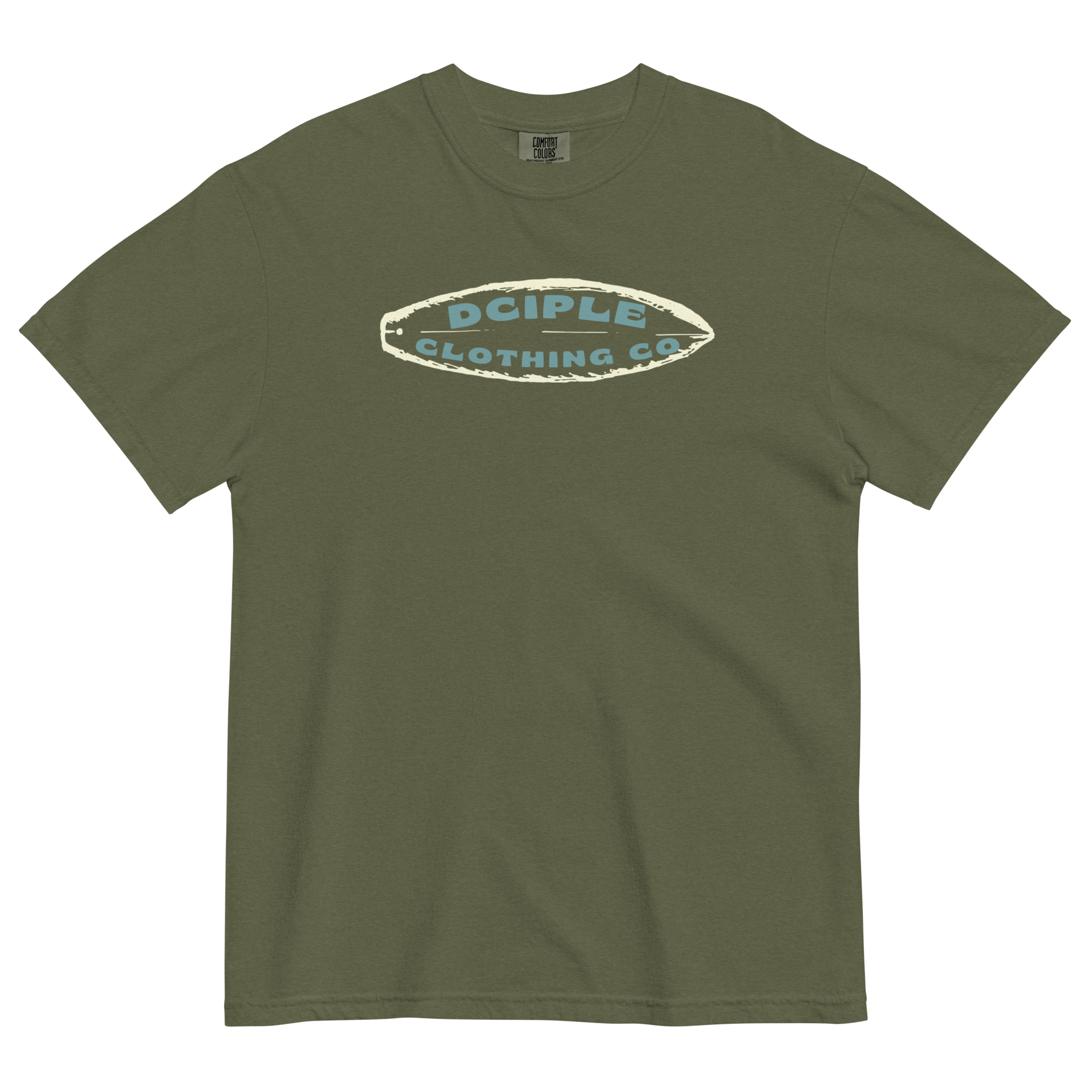High Tide Division Beyond the Breaks Comfort Colors T-Shirt in green with vintage surf graphic