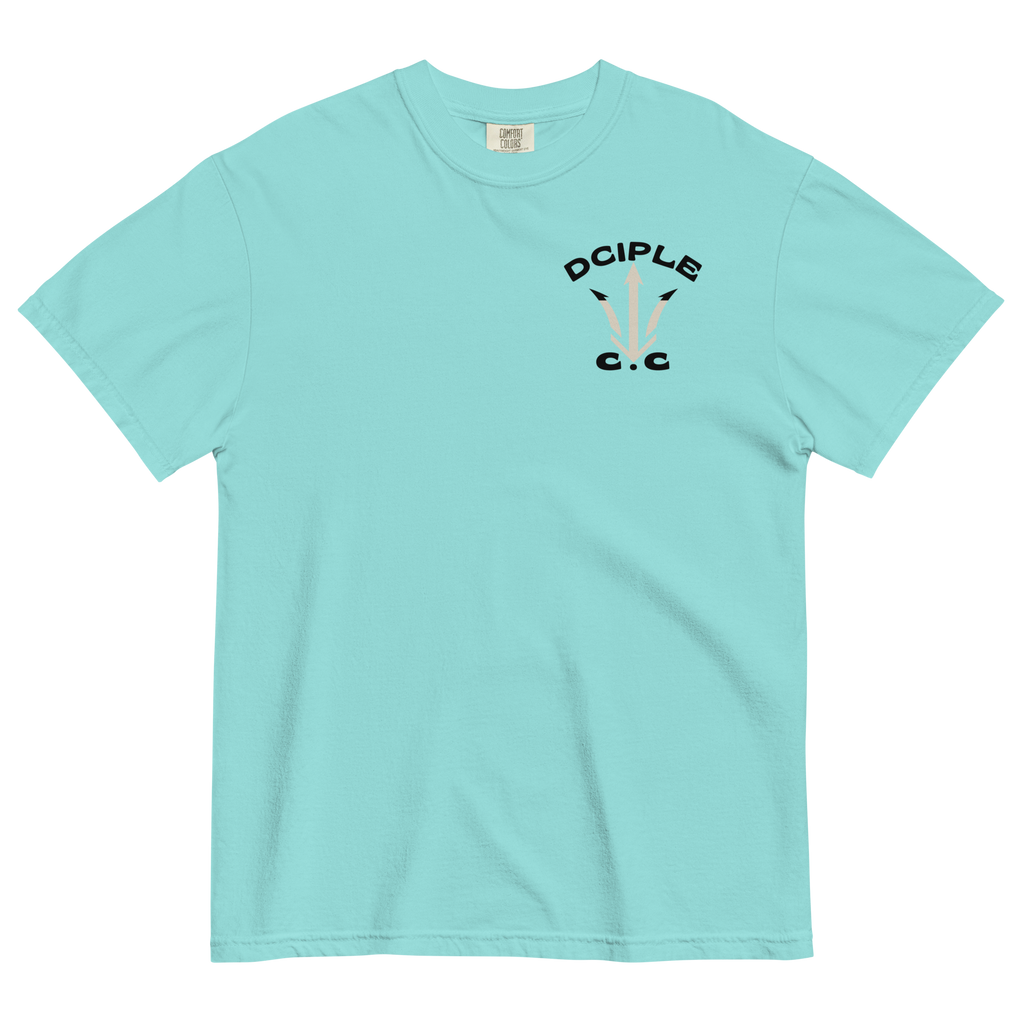 Black Water Navigation Club High Tide Division angler fish graphic t-shirt by Dciple Clothing Co featuring hidden shark silhouettes and a premium Comfort Colors garment-dyed design.