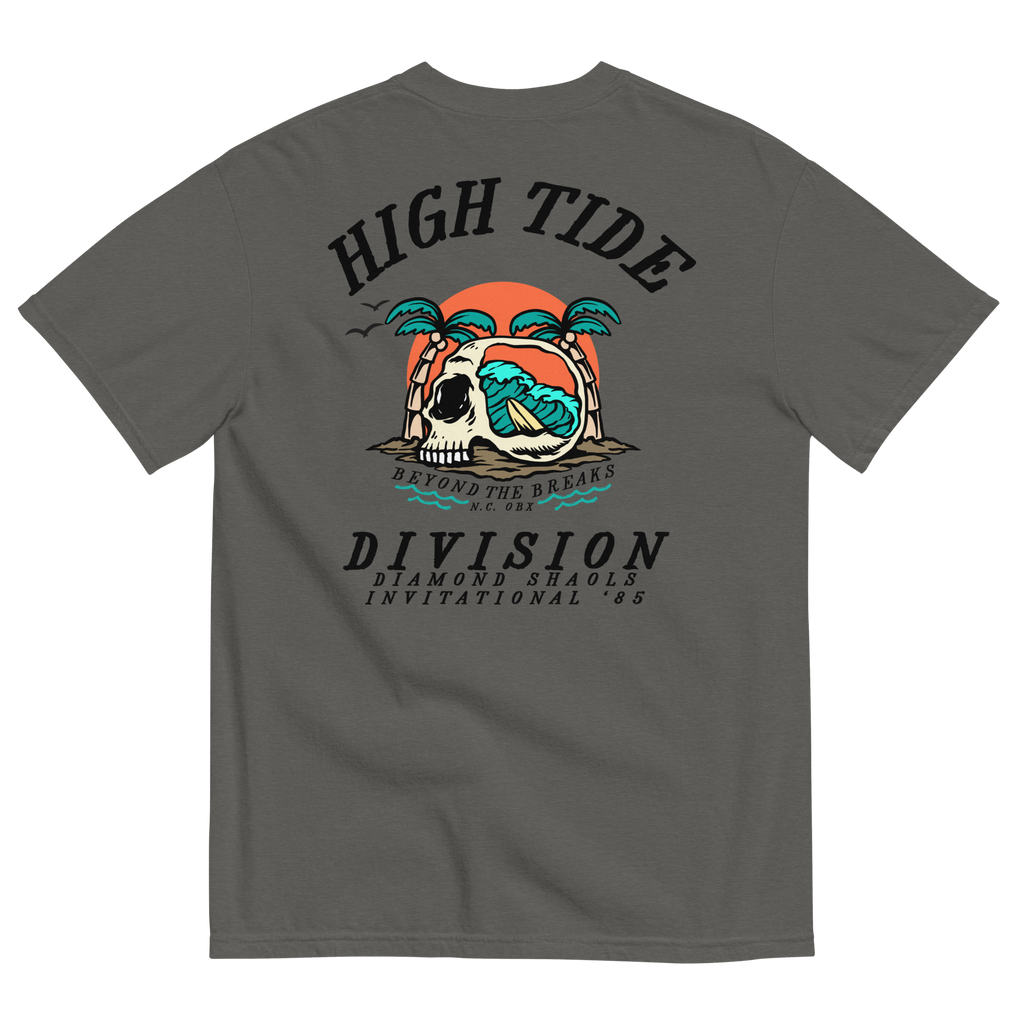 High Tide Division Beyond the Breaks Comfort Colors T-Shirt with vintage surf graphic