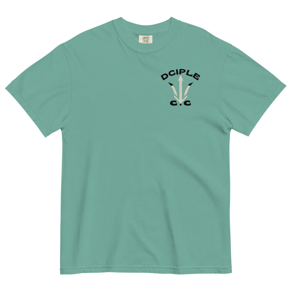 Black Water Navigation Club High Tide Division angler fish graphic t-shirt by Dciple Clothing Co featuring hidden shark silhouettes and a premium Comfort Colors garment-dyed design.