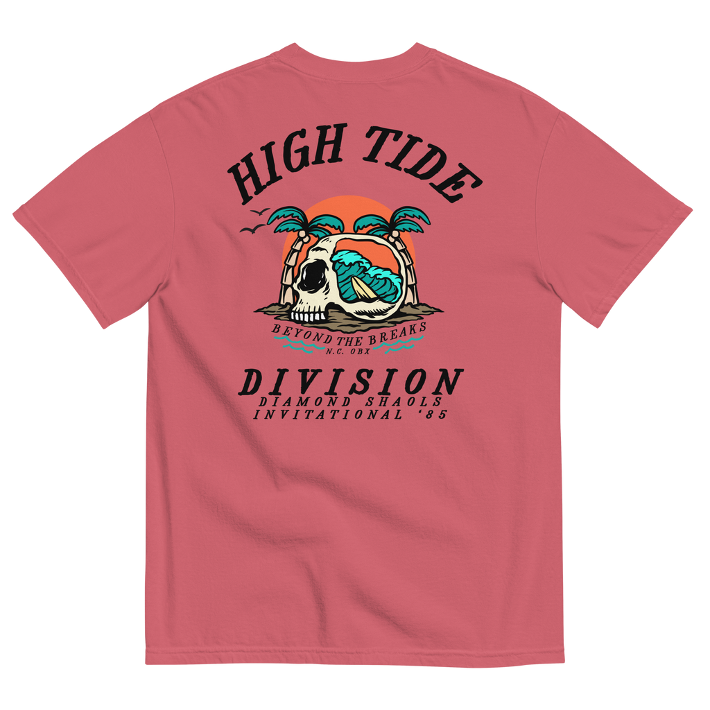 High Tide Division Beyond the Breaks Comfort Colors T-Shirt with vintage surf graphic