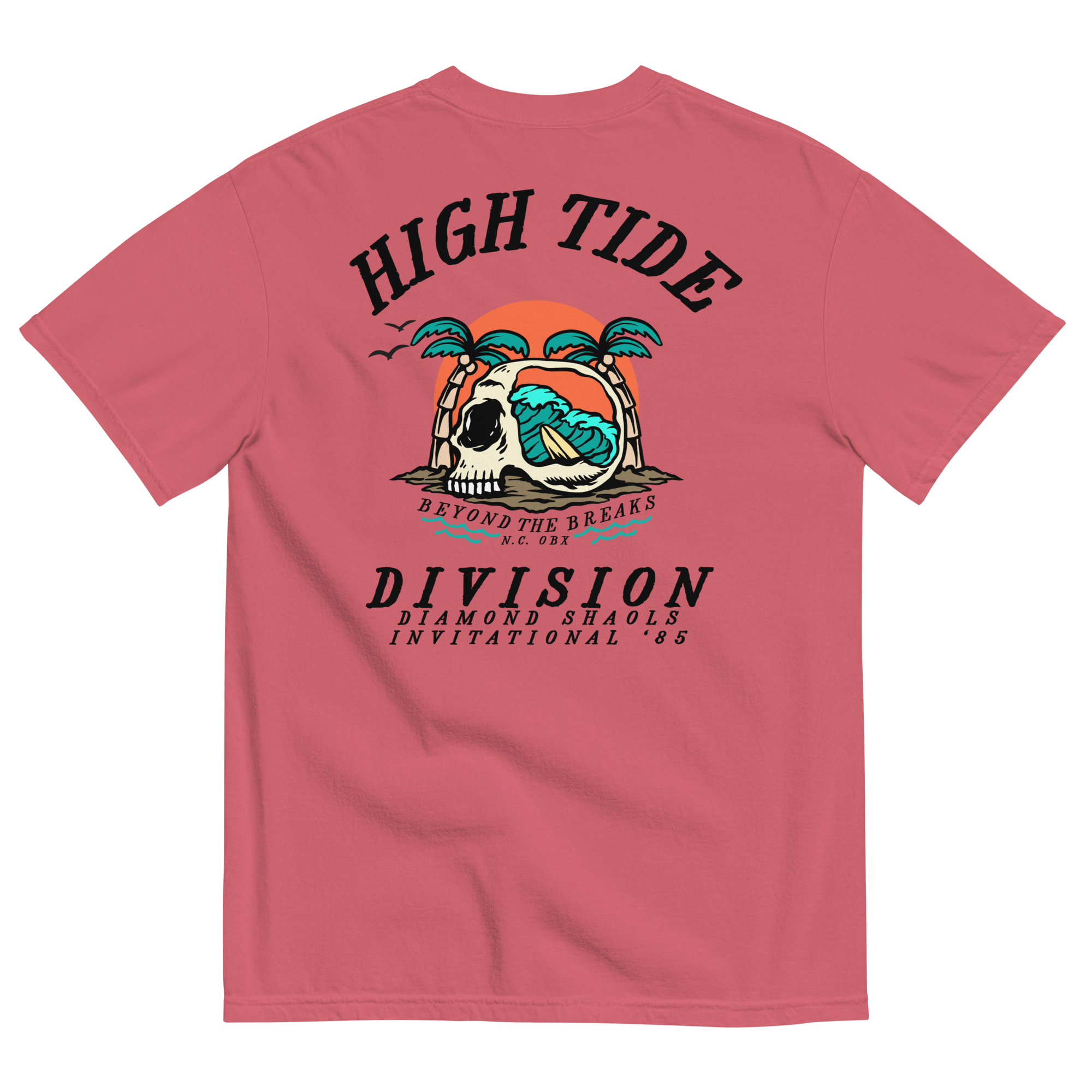 High Tide Division Beyond the Breaks Comfort Colors T-Shirt with vintage surf graphic