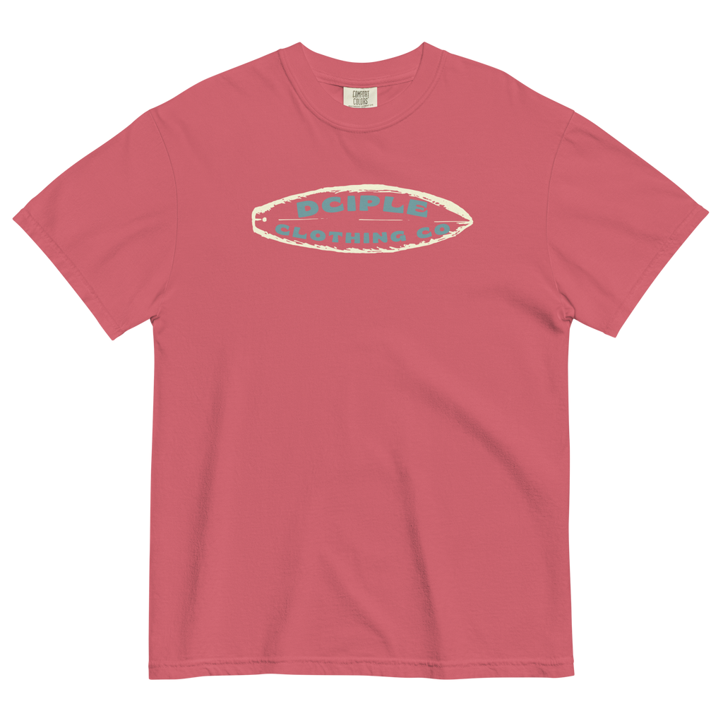 High Tide Division Beyond the Breaks Comfort Colors T-Shirt in faded rose with vintage surf graphic