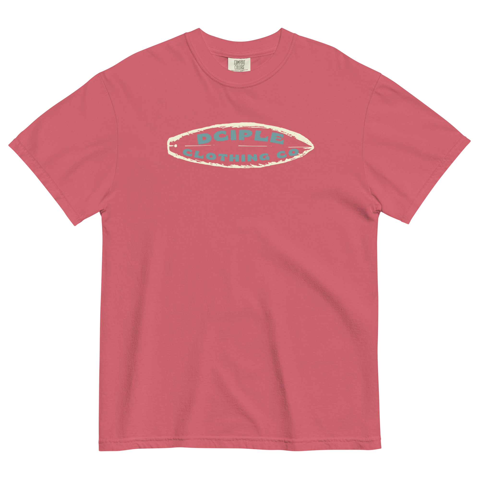 High Tide Division Beyond the Breaks Comfort Colors T-Shirt in faded rose with vintage surf graphic