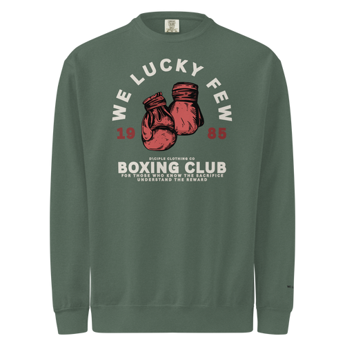 we lucky few boxing club sweatshirt comfort colors crewneck vintage boxing gloves graphic dciple clothing co