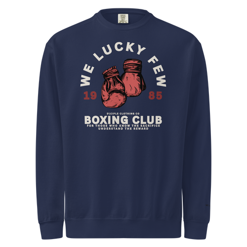 we lucky few boxing club sweatshirt comfort colors crewneck vintage boxing gloves graphic dciple clothing co