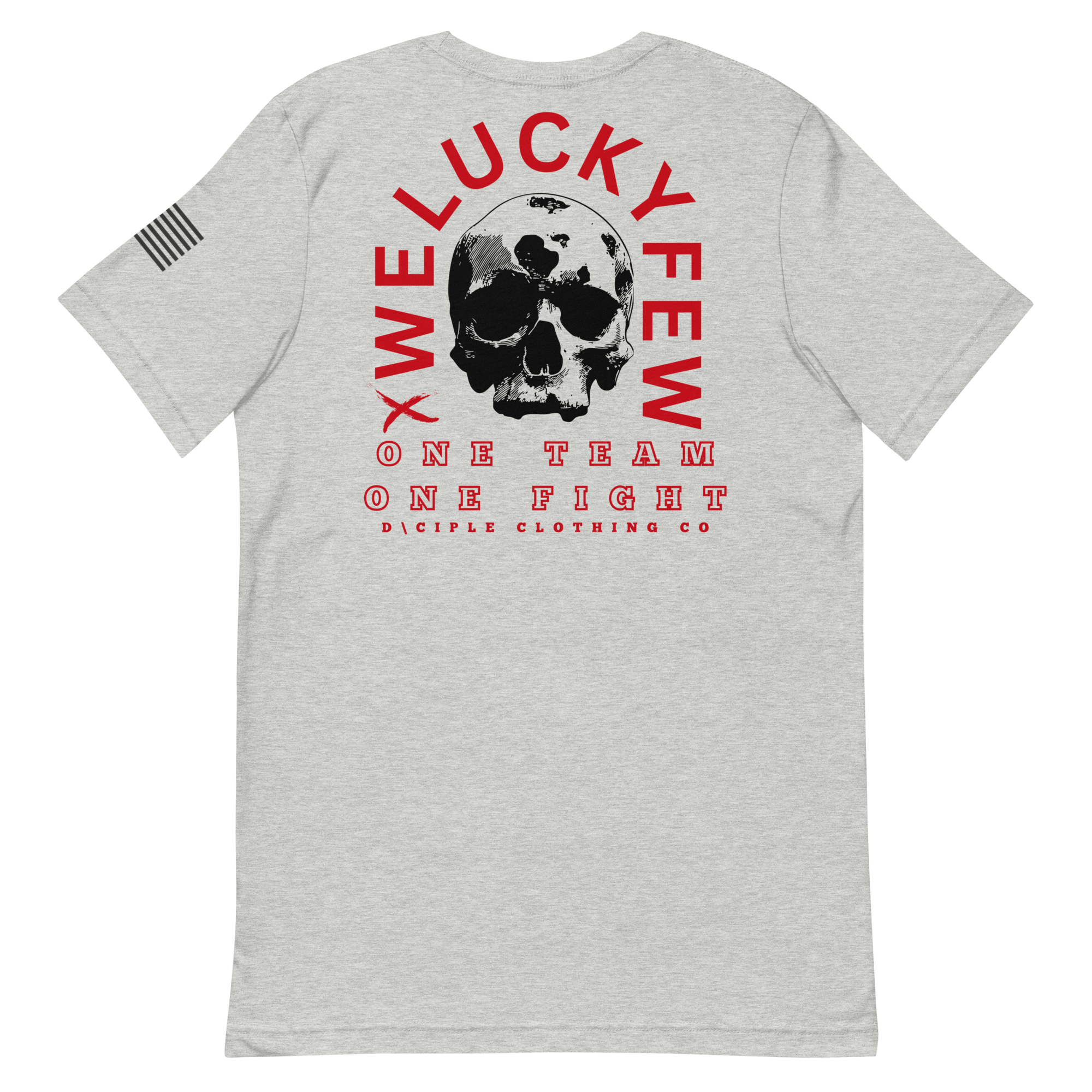 We Lucky Few skull graphic T-shirt grey back print