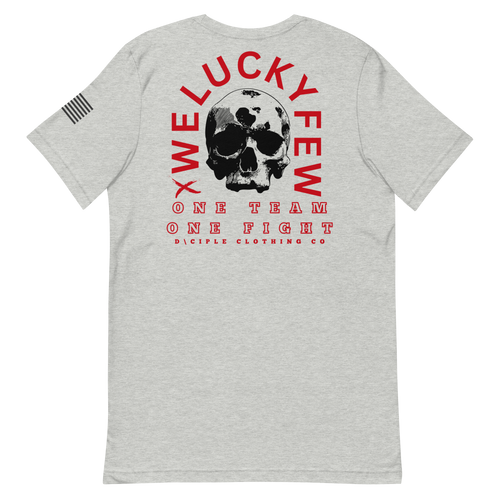 We Lucky Few skull graphic T-shirt grey back print