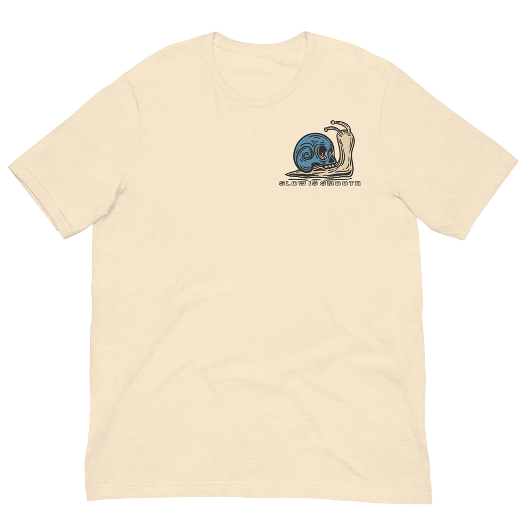 Speed Kills T-Shirt featuring blue skull snail artwork on the back by Dciple Clothing Co.