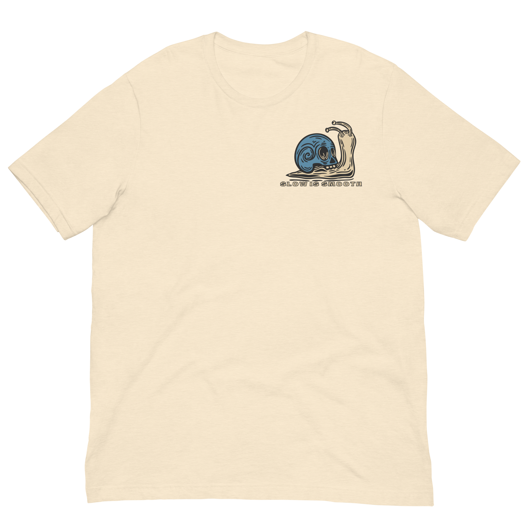 Speed Kills T-Shirt featuring blue skull snail artwork on the back by Dciple Clothing Co.
