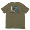 Speed Kills T-Shirt featuring blue skull snail artwork on the back by Dciple Clothing Co.