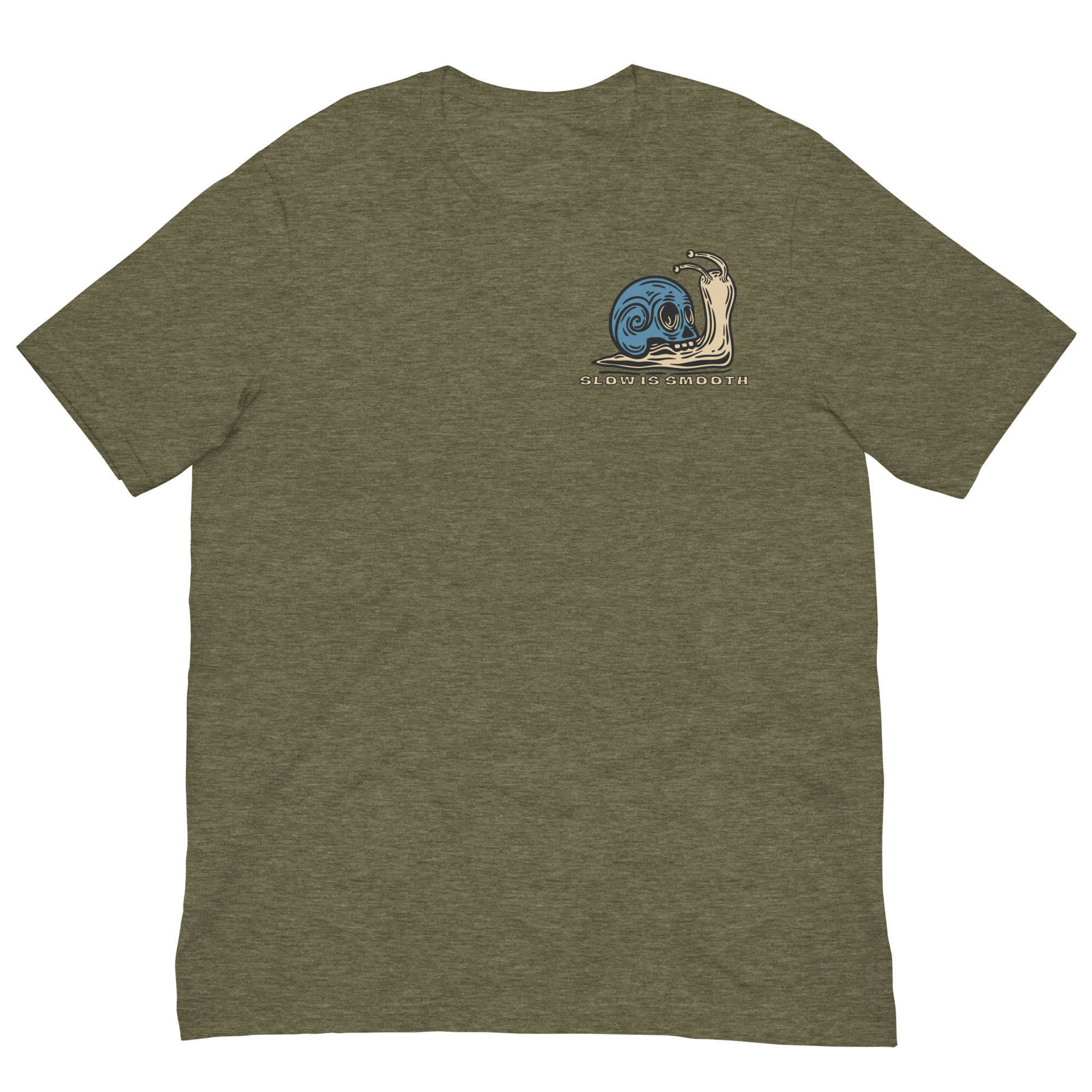 Speed Kills T-Shirt featuring blue skull snail artwork on the back by Dciple Clothing Co.