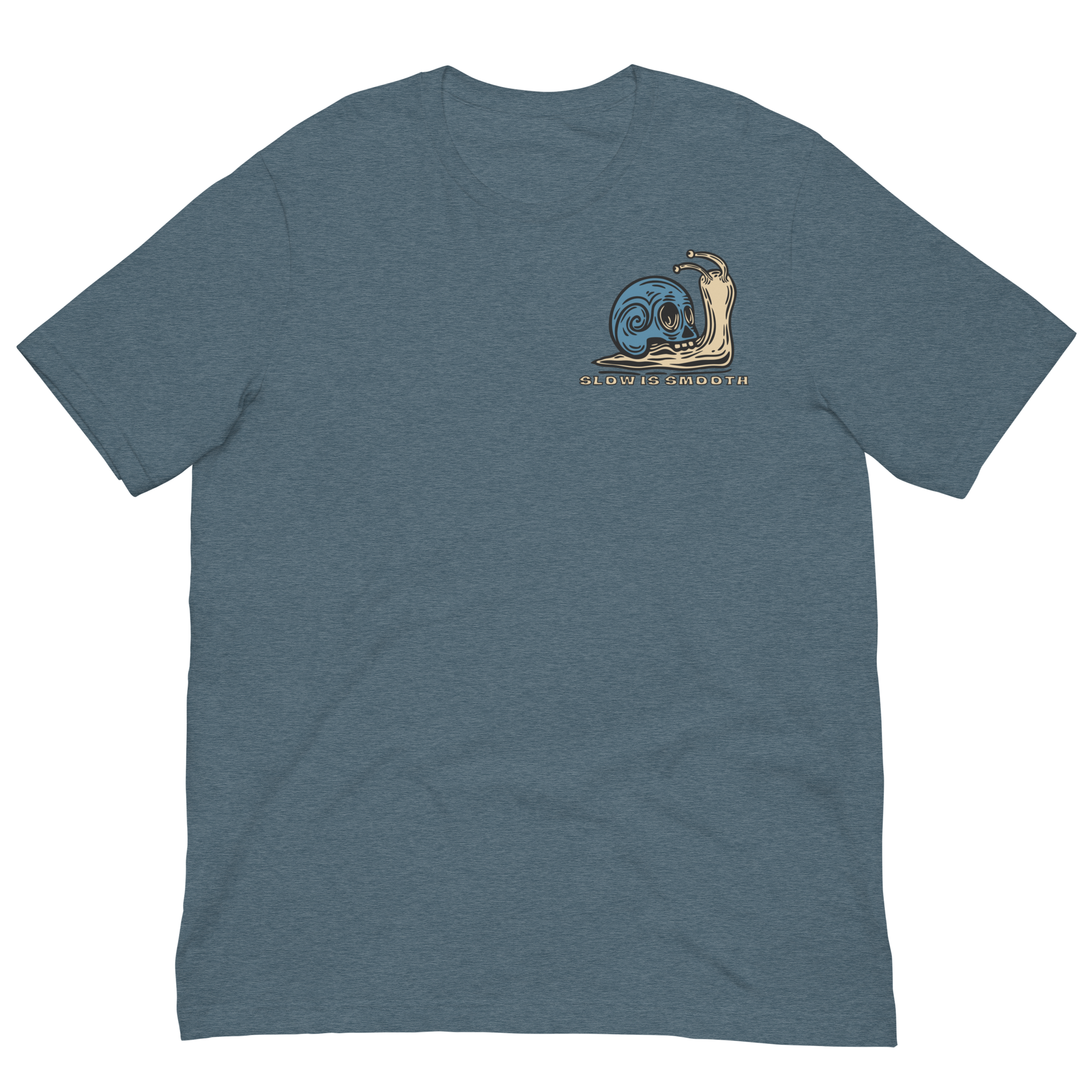 Speed Kills T-Shirt featuring blue skull snail artwork on the back by Dciple Clothing Co.